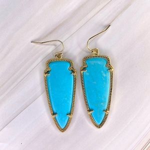 Kendra Scott Skylar earrings gold turquoise arrow